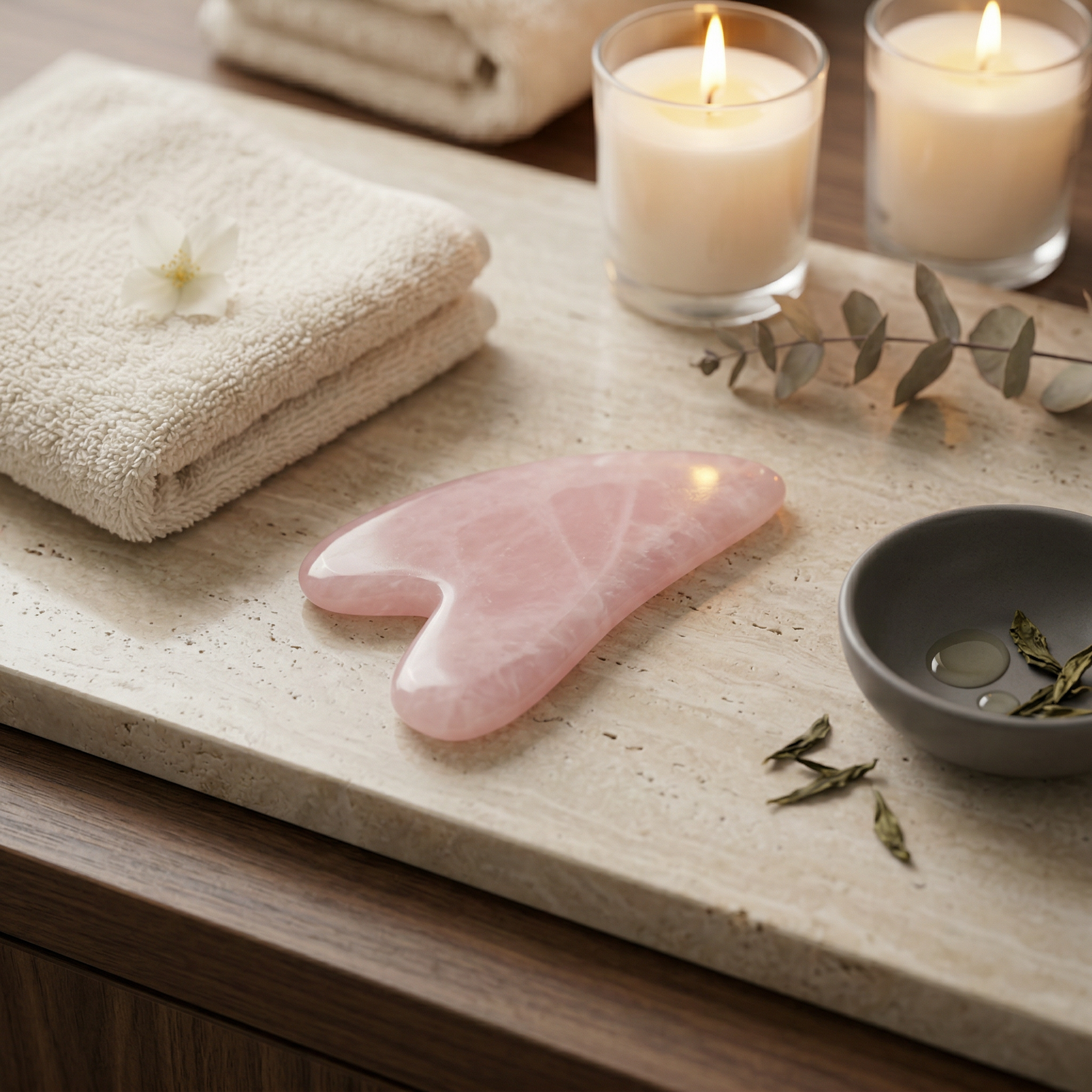 Gua Sha Piedra Natural de Jade - Drenaje Linfático y Firmeza